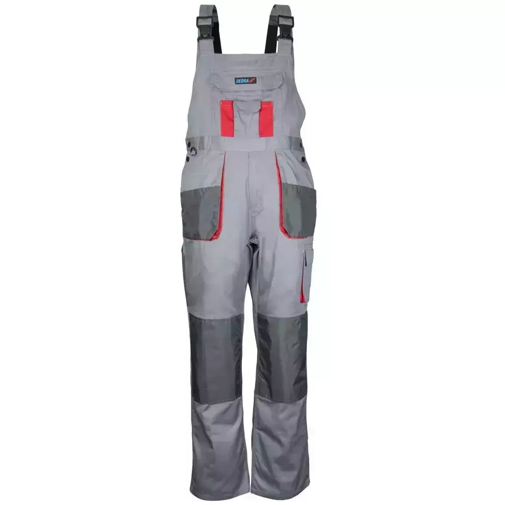 Pantaloni de protecţie cu pieptar, gri, Comfort line