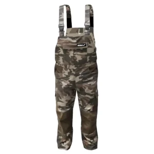 Pantaloni cu pieptar camo, bumbac + elastan, 240g/ m2
